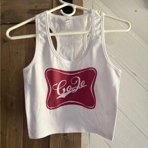 Women's CoJo White Cropped Tank Top